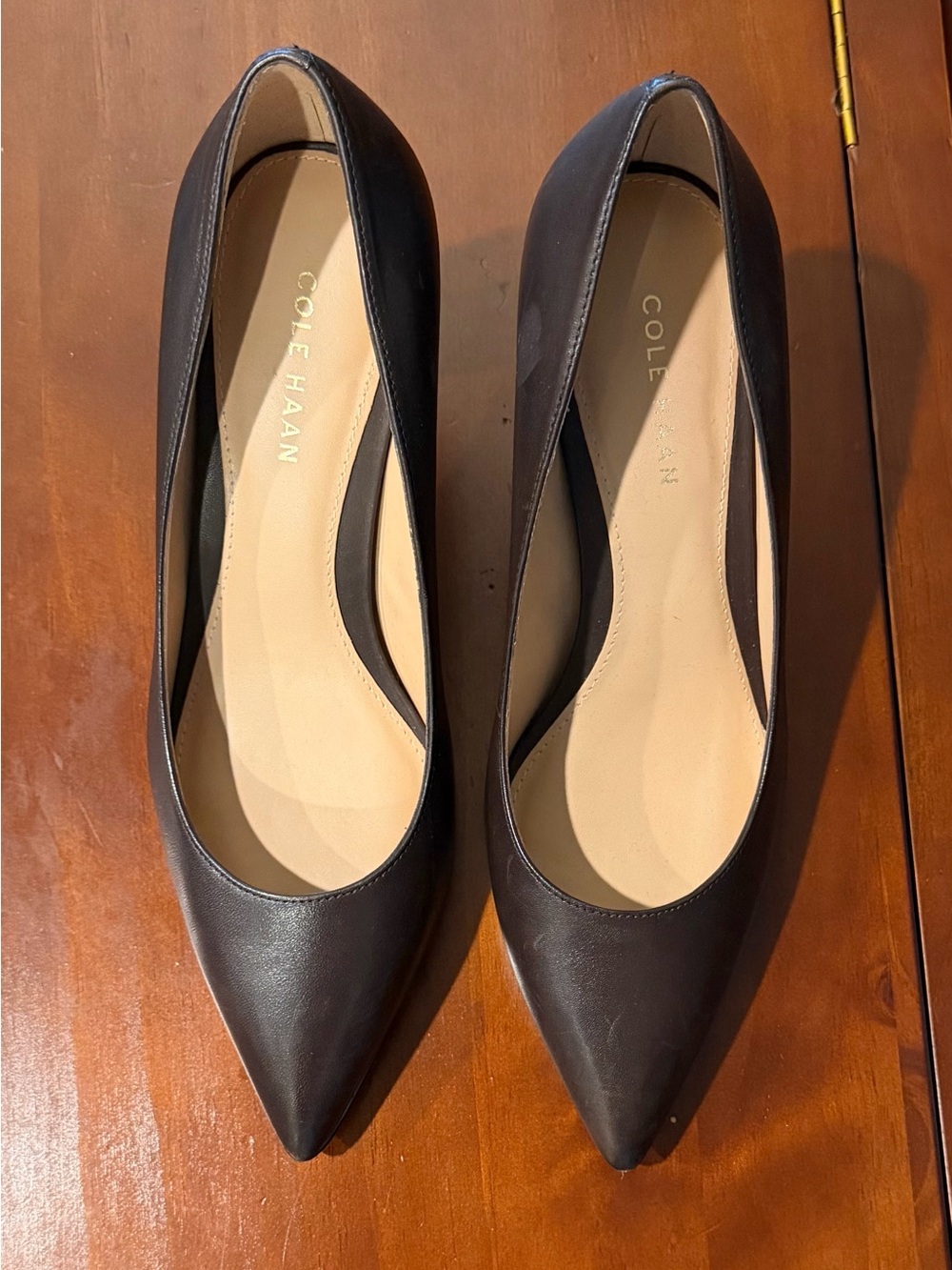 Cole Haan Brown Leather Pointed Toe Heels
